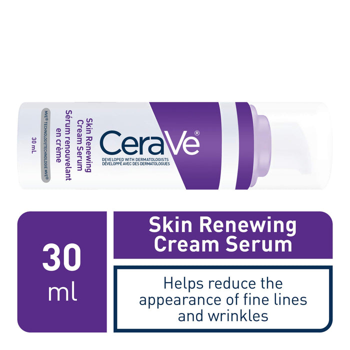 CeraVe RETINOL Cream Serum for Face with niacinamide, hyaluronic acid & ceramides. For Fine Lines, Radiance & Wrinkles. Non-irritating, Fragrance-Free, non-comedogenic, 30ML