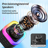 Kinglucky [All in One] Karaoke Machine with Bluetooth Speaker & 2 Wireless Microphones [Loud Sound & Dynamic LED Lights] Christmas Birthday Gifts for Boys Girls Kids Adults Toys, Black