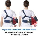Velpeau Shoulder Sling Immobilizer with Abduction Pillow Support Brace for Women & Men, Rotator Cuff Surgery, Dislocated, Subluxation,Broken Collarbone, Fits Left & Right Arm (Blue, L: Bust ﹥40.5″)
