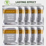 USKICH Pantry Moth Traps with Strength Pheromones Moths Killer Safe and Effectiv (10 Pcs)