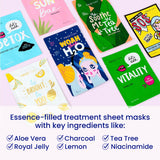 FACETORY Best of Seven Facial Masks Collection (21 Count) - Hydrate, Radiance Boost, Soothe, Revitalize, Nourish, Purify Skin - For All Skin Types, Variety Pack