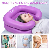 Cehim Inflatable Shampoo Basin - Portable Shampoo Bowl, Hair Washing Basin for Bedridden, Disabled,Injured, Hair Wash Tub for Dreadlocks and at Home Sink Washing (Purple)