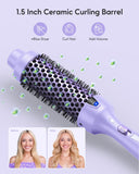 Wavytalk Thermal Brush, 1.5 Inch Ionic Heated Round Brush Creates Blowout Look, Thermal Round Brush Effortlessly Achieves Gorgeous Curls, Dual Voltage (Purple)