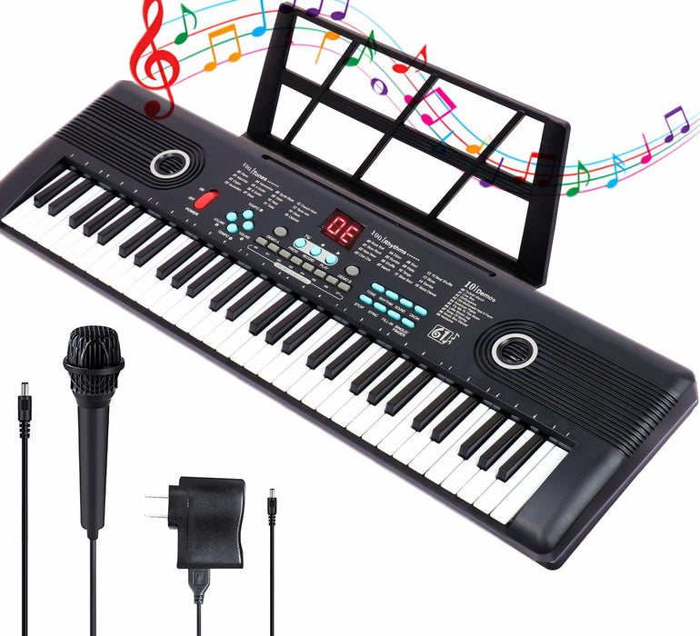 Keyboard Piano 61 Key Music Electric Piano For Kids Beginner W/Dual Speaker Microphone Portable Digital Piano Birthday Christmas Gifts