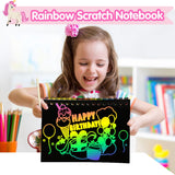 ZMLM Kids Scratch Party Favors Gifts: 24 Pack Unicorn Scratch Art Notebooks Birthday Gifts Rainbow Party Favors Toys Girls Boys Bulk Art Craft Kit Stocking Stuffers Classroom Prizes Christmas Gift