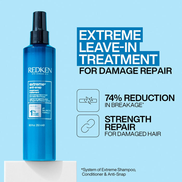 REDKEN Anti-Breakage Leave-In Treatment, Conditioner For Dry, Damaged Hair, Fortifies and Helps Reduce Breakage, Infused With Proteins, Extreme Anti-Snap, 250 ml