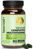 Future Kind Vegan Multivitamins Complete (90tabs in Recycled Bottle) - 42-in-1 Vegan Multivitamins for Women & Men - Multivitamin w Enzymes & Probiotics for Digestion - Vegan Vitamins w B12 & Zinc