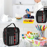 PrelerDIY Grunge American Flag Trump Lunch Box - Insulated Lunch Bags for Women/Men/Girls/Boys Detachable Handle Lunchbox Meal Tote Bag