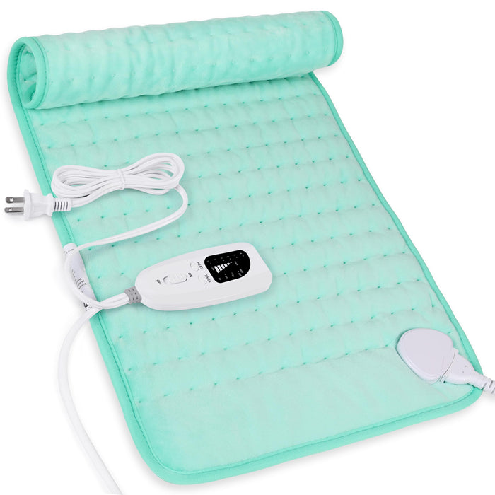 Heating Pad-Electric Heating Pads for Back,Neck,Abdomen,Moist Heated Pad for Shoulder,Knee,Hot Pad for Pain Relieve,Dry&Moist Heat & Auto Shut Off(Light Green, 12''×24'')