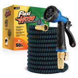 FLEXI Hose With 8 Function Nozzle Lightweight Expandable 100ft Blue & Black