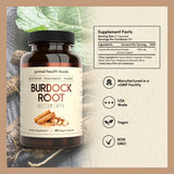 Primal Health Foods Organic Burdock Root Capsules 1000 mg 60 Servings | Circulation, Blood, Immune, Thyroid, Skin and Joint Support | Vegetarian, Organic, Non-GMO & Gluten Free