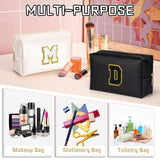 TOPEAST Personalized Birthday Gifts for Women, Preppy Patch Makeup Bag, Chenille Letter Pouch Cosmetic Bag, Travel Organizer, Christmas Gifts for Friends, Cute Stuff For Girls (Black L)