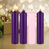 Mega Candles 4 pcs Unscented Advent Dome Top Pillar Candles, Hand Poured Wax Candles 2 Inch x 9 Inch, Holidays, Church, Decorations, Devotional, Celebration, Party & More