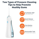 Amazon Basics HydroClean Cordless Water Flosser, 1 Handle, 2 Flosser Tips, 2 AA batteries included