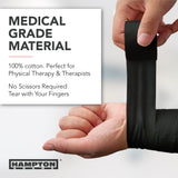 Hampton Adams (8-Pack 45ft Rolls Black Sports Medical Athletic Tape - No Sticky Residue & Easy Tear - for Athletes, Trainers & First Aid Injury Wrap: Fingers Ankles Wrist - 1.5 in x 15 Yards per Roll