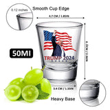 Trump Shot Glass 4Pcs - 1.75 oz Capacity with Survived Assassination & Trump Fist Pump Design - Ideal for Political Fans, Perfect Trump 2024 Collectible and Reminder to Never Surrender