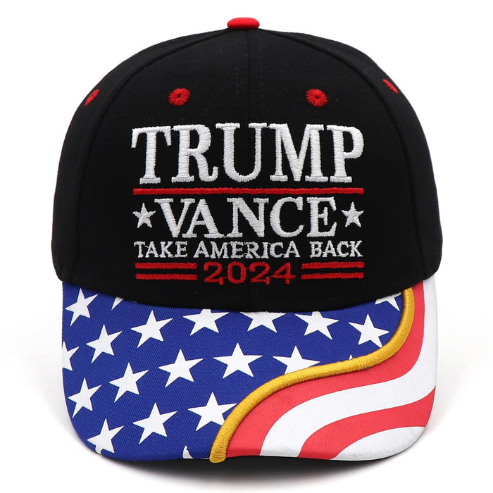 Trump 2024 Hat 45-47 MAGA Hat Make America Great Again Donald Trump Slogan with USA Flag Embroidery Adjustable Baseball Cap