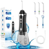 Water Dental Flosser Pick for Teeth, H2ofloss 5 Modes Cordless Dental Oral Irrigator with 300ML Water Tank, IPX7 Waterproof and Rechargeable Water Teeth Cleaner for Home Travel