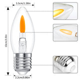 Flicker Flame Light Bulb Flame Tip Halloween Chandelier Flickering Light Bulbs Christmas Replacement Orange Glow Bulbs Crystal Clear Candle Bulb for E26 Edison Base (Clear, E26base(6pack))