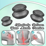 TrelaCo 6 Pieces Cupping Therapy Set Silicone Cupping Therapy, 3 Sizes Cupping Therapy Studio and Household Silicone Cupping Set, Chinese Massage Cups for Cellulite Joint Pain Muscle Pain (Black)