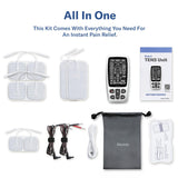 Alcedo TENS Unit + EMS Combination Machine Muscle Stimulator for Pain Relief, Electric Rechargeable Pulse Massager with 41 Modes for Back/Neck Pain Therapy, HSA FSA Eligible