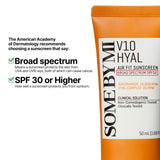 SOME BY MI V10 Hyal Air Fit Sunscreen - 1.69Oz, 50ml - Daily Niacinamide SPF 50 Korean Sunscreen for Face with UV Protection - No White Cast and Eye Irritation for Sensitive Skin - Korean Skin Care