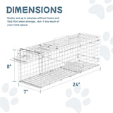 Aledaras Animal Trap 24"x8"x7" Cage Trap, Heavy Duty Folding Raccoon Traps, Humane Cat Trap for Stray Cats,Rabbits,Squirrels,Outdoor Small Animal Trap,Humane Catch & Release