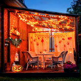 Twinkle Star 33FT 100 LED Halloween String Lights Orange, Plug in Black Wire Fairy Lights 8 Modes Waterproof Mini Light for Outdoor Indoor Christmas Tree Holiday Wedding Party Bedroom Patio Tree Decor