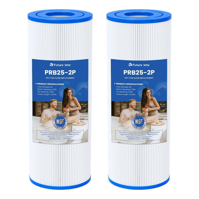 Future Way PRB25-IN Hot Tub Filter Replacement for Pleatco PRB25, Unicel C-4326, Guardian 413-106, Filbur FC-2375/FC-2370, 5X13 Drop in Spa Filter, 25 sq.ft, 2 Pack