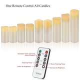 Vinkor Flameless Candles Battery Operated Candles Real Wax Pillar LED Candles with 10-Key Remote and Cycling 24 Hours Timer (Ivory 4" 5" 6" 7" 8" 9")