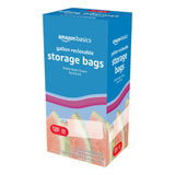 Amazon Basics Reclosable Gallon Food Storage Bags, Stand &Fill Base, 120 Count