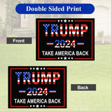 Trump Yard Signs,Donald Trump 2024 Yard Sign with H-Stakes 18" X 12" Double Sided Printing,Take America Back Trump Signs Voted for Trump Lawn Signs Decoration Outdoor Yard Lawn Garden Community Signs