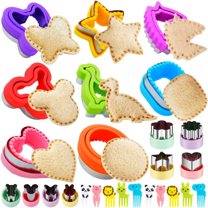 Sandwich Cutter for Kids, BANIC 26pcs Sandwich Cutter and Sealer Set, Uncrustable Maker,Crustless Sandwich Cutters Shapes for Girls Boys, Lunch & Bento Box Accessories,Bread Cookie Cutters for kids