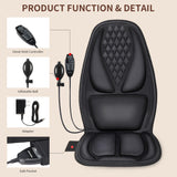 comrelax Back Massager with Heat, Massage Seat Cushion with 3D Lumbar Traction, 10 Vibrating Motors Massager Chair Pad for Full Body Pain Relief, and Home Office Use