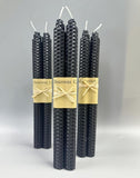 Set of 14 Black Beeswax Candles, Black Taper Candles, 9 Inch Smokeless Dripless - Premium European Quality Candles, Advent Home Decor Dinner Christmas,Halloween Household, Wedding, Party