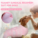 FUAMEY Recovery Suit for Dogs After Surgery,Soft Breathable Dog Bodysuit E-Collar & Cone Alternative Surgical Suit,Male Female Dog Neuter Spay Suits Anti Licking Wounds Onesie Pink Tie Dye S