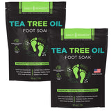 Tea Tree Oil Foot Soak with Epsom Salt - Made in USA - for Toenail irritations, Athletes Foot, Stubborn Foot Odor Scent, Softens Calluses & Soothes Sore Tired Feet - 2 Pack