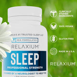 Relaxium Sleep Aid for Adults, Melatonin Sleep Supplement to Support Longer Sleep, Non-Habit Forming, Magnesium, Ashwagandha, 60 Capsules, 30-Day Supply