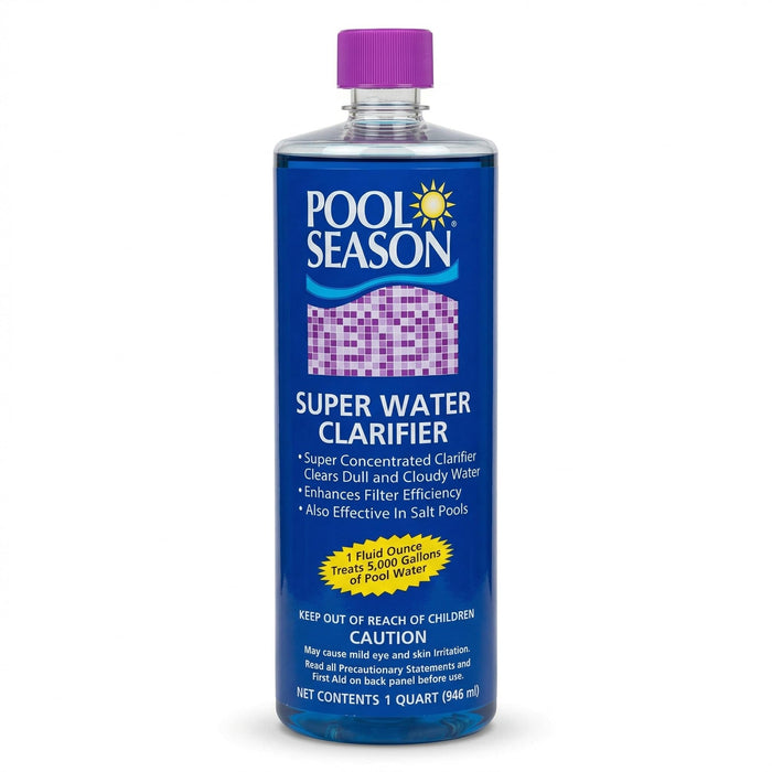 Super Water Clarifier for Cloudy Pool Water, Pollen, Dust & Spring Pool Opening - Highly Concentrated, Enhances Filtration, Crystal Clear Results, 1 Quart