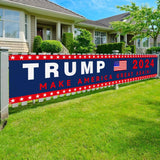 Donald Trump 2024 For President Campaign Large Banner Sign Flag with Brass Grommets,Trump Make America Great Again Outdoor Sign House Banner Yard Lawn Decoration 98X18''