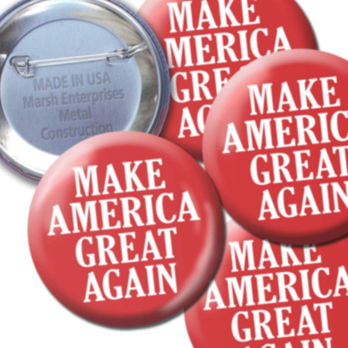 Make America Great Again Buttons - Donald Trump 2024 Pins - 2-1/4 Inch 4 Pack - Red Design 6493