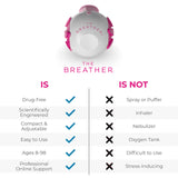 BREATHER PINK │ Natural Breathing Exerciser Trainer for Drug-Free Respiratory Therapy │ Breathe Easier with Stronger Lungs │ Guided Mobile Training App Included