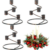 Sliner 3 Pcs Christmas Advent Wreath Candle Holder Rustic Advent Wreath Candle Ring with Spiral Structure Metal Christmas Candlestick Holders Centerpiece Decorations for Home Table Church Party