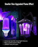 LeiNetfor Smaller LED Purple Flame Light Bulbs -3W Christmas Flickering Light Bulbs with Gravity Sensing, E26 Base Christmas Purple Light Bulb Outdoor, Vintage Flame Bulbs (2 Pack)