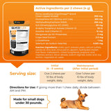 VetriScience Glycoflex 3 Clinically Proven Hip and Joint Support Supplement for Small Dogs - Maximum Strength Dog Supplement with Glucosamine, MSM, Green Lipped Mussel & DMG - 60 Chews,Chicken Flavor