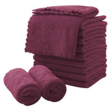 Microfiber Facial Cloths Fast Drying Washcloth 12 pack - Premium Soft Makeup Remover Cloths - Burgundy