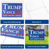 Probsin Trump Vance 2024 Yard Sign Double Sided 12" x 17" Trump Vance'24 Take America Back MAGA Signs Voted for Trump Vance Outdoor Decorations for Lawn, Garden, Window, Party Supplies (Blue)