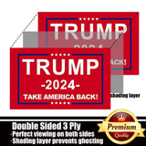 Trump 2024 Flag 3x5 Outdoor Double Sided 3 Ply-Red Trump Take America Back Flags Vivid Color Clear Pattern Reinforcement Sewing Durable Polyester