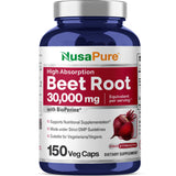 NusaPure Beet Root 30,000mg 150 Veggie caps (Vegan, Non-GMO & Vegan 4% Nitrates) Bioperine