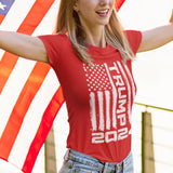 Trump Flag 2024 Women's T-Shirt Large Red